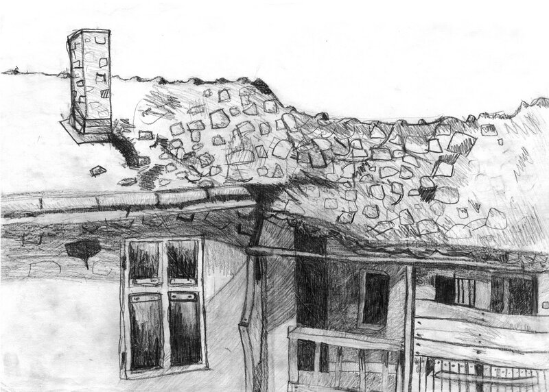 Ruined Stone Building — Black