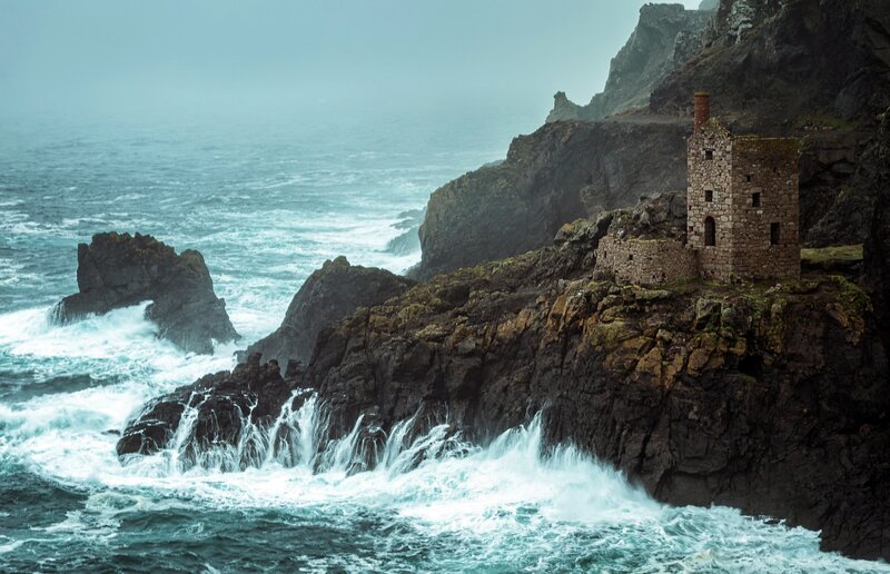 Ruined Stone Building — Blue, Dramatic, Photograph