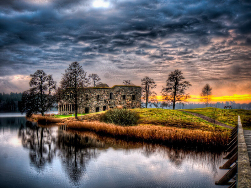 Ruined Stone Building — Blue