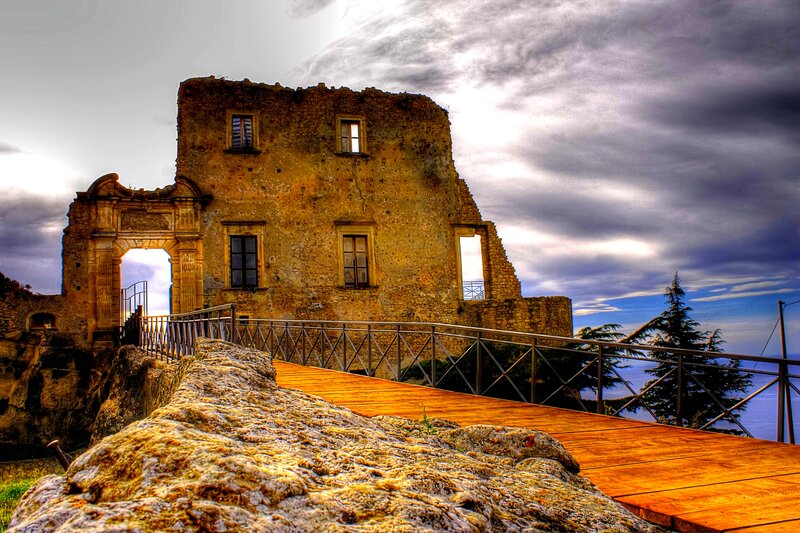 Ruined Stone Building — Brown, Dramatic, Sunset