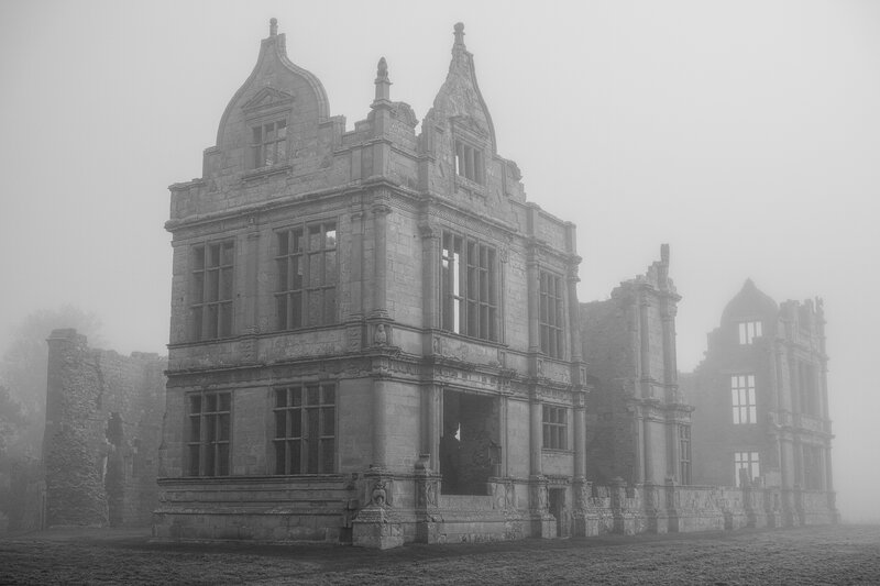 Ruined Stone Building — Gray, Misty