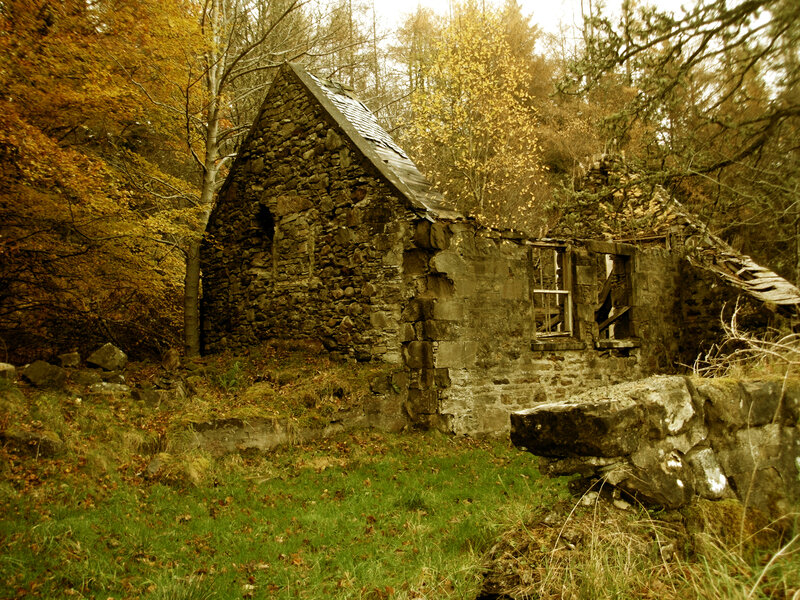 Ruined Stone Building — Green, Somber