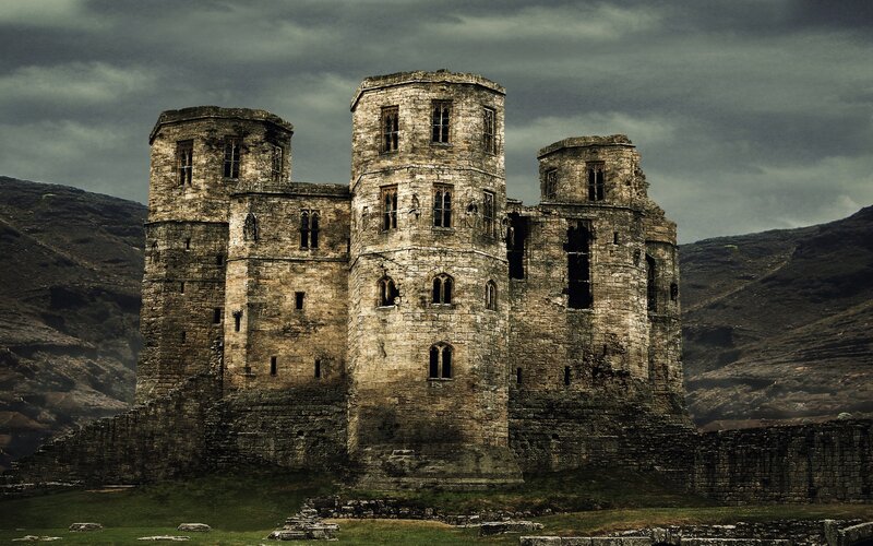 Ruined Stone Castle — Gray, Dramatic