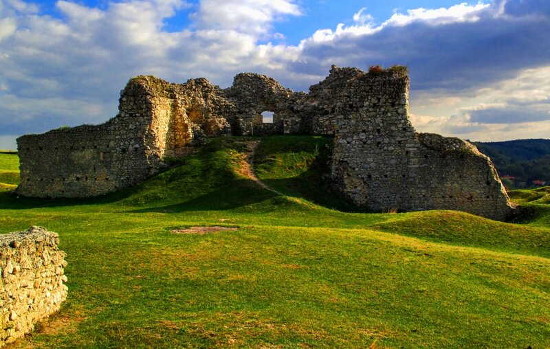Ruined Stone Castle — Green, Dramatic, Afternoon