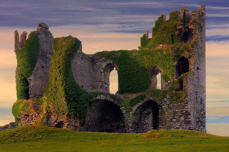 Ruined Stone Castle — Green, Dramatic