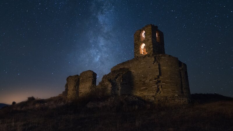 Ruined Stone Church — Blue
