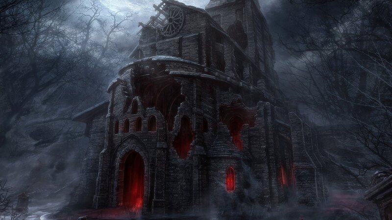 Ruined Stone Church — Gray, Dark