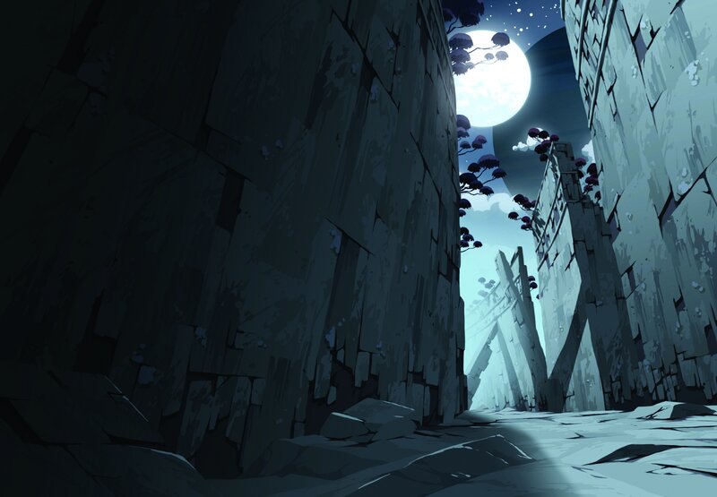 Ruined Stone Corridor — Blue