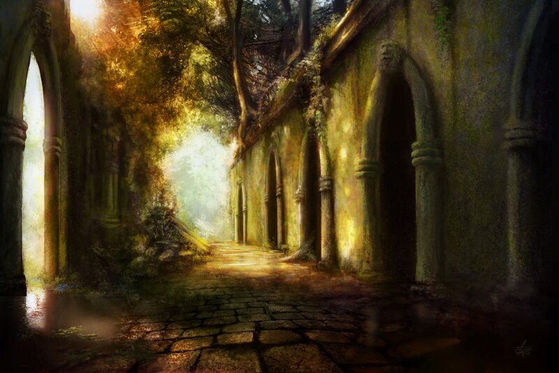 Ruined Stone Corridor — Green