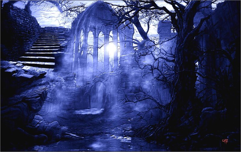 Ruined Stone Structure — Blue