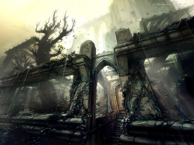 Ruined Stone Structure — Gray