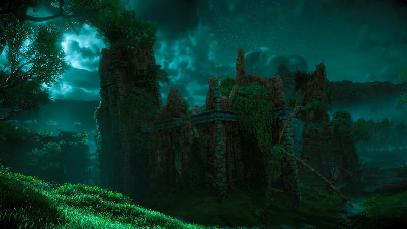 Ruined Stone Structure — Green, Dark