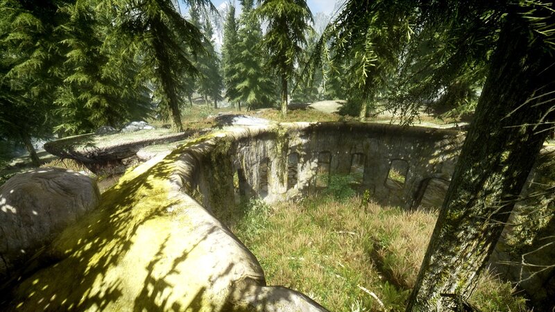 Ruined Stone Structure — Green, Serene, Afternoon, 3d Render