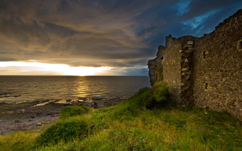 Ruined Stone Wall by Sea