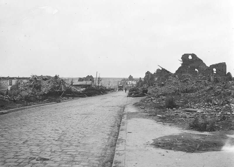 Ruined street after battle
