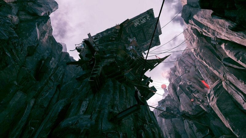 ruined structure in canyon