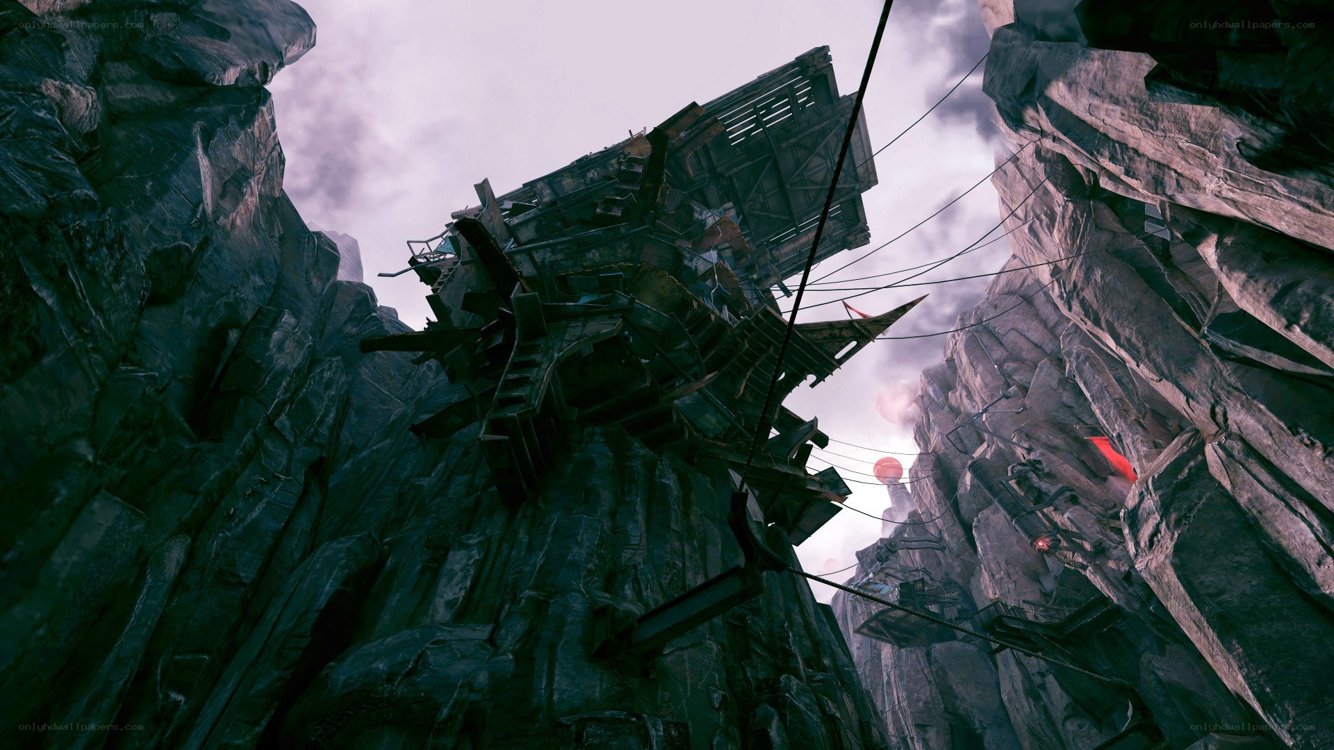 ruined structure in canyon