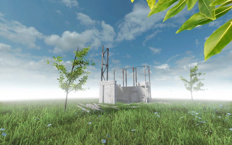 Ruined Structure in Field