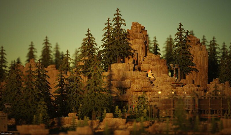 Ruined Structure in Forest — Brown