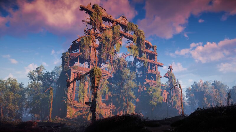 Ruined Structure Overgrown with Vines