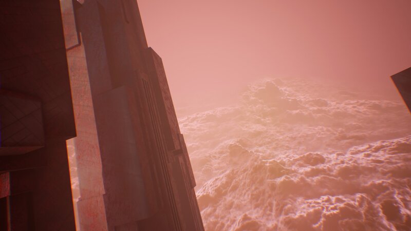 Ruined Structure Overlooking Clouds