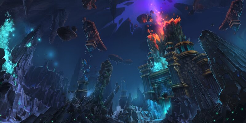 ruined temple in a cavern