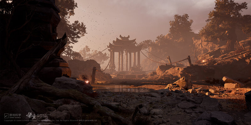 Ruined Temple in Forest — Brown