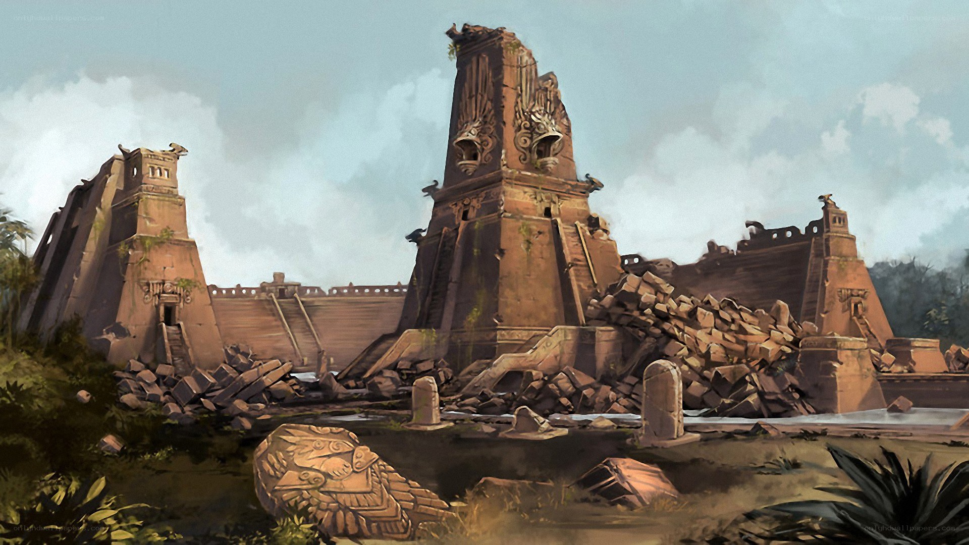 Ruined temple in jungle