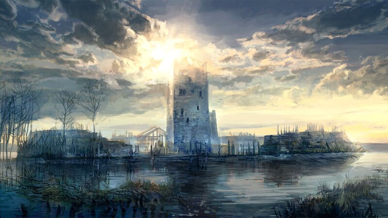 Ruined Tower by Water