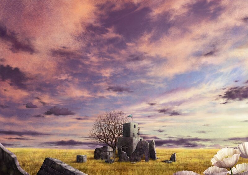 Ruined Tower in Field