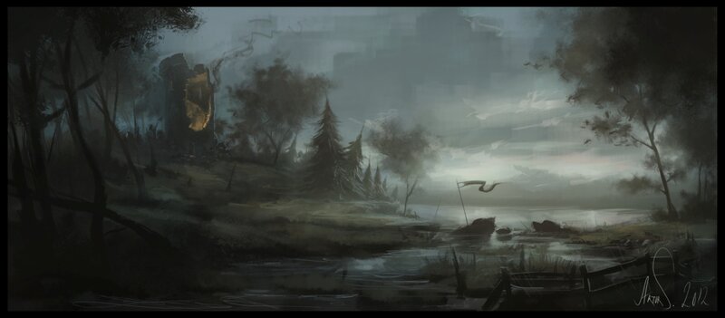 Ruined Tower in Forest