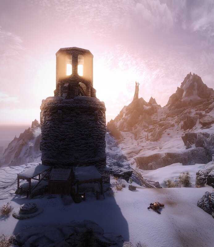 Ruined Tower in Snow