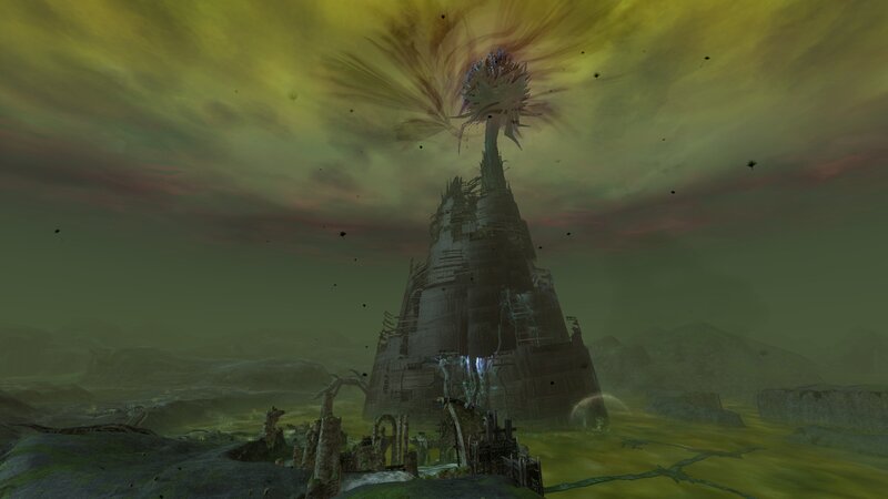 Ruined Tower in Wasteland