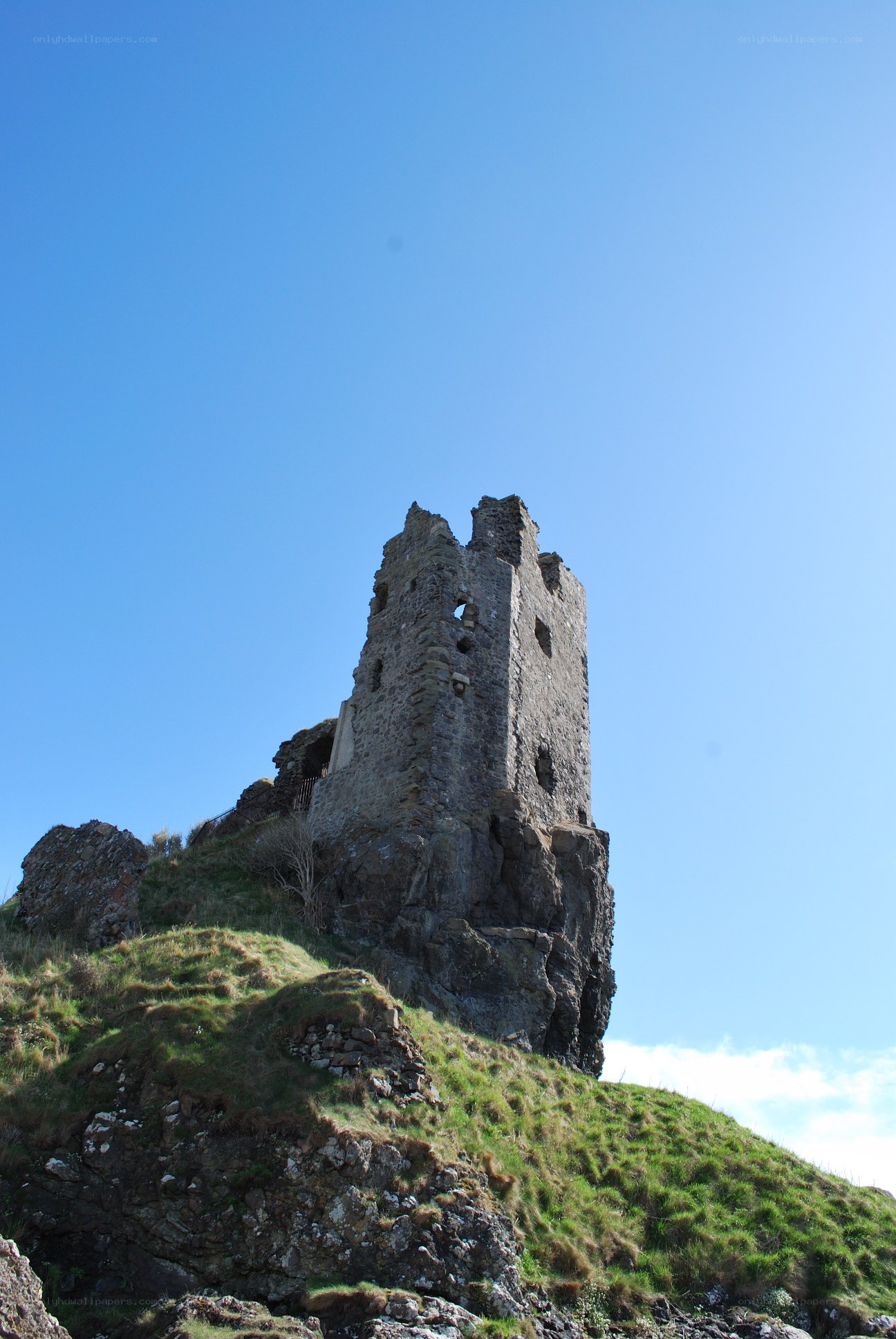ruined tower on a hill
