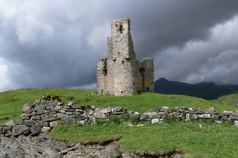 ruined tower on a hill