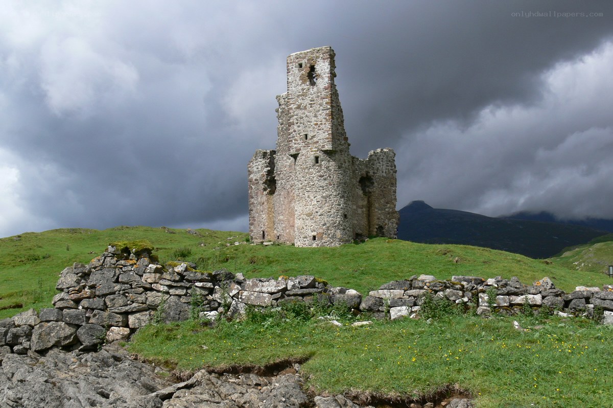 ruined tower on a hill