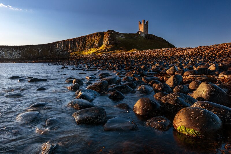 Ruined Tower on Cliff — Blue