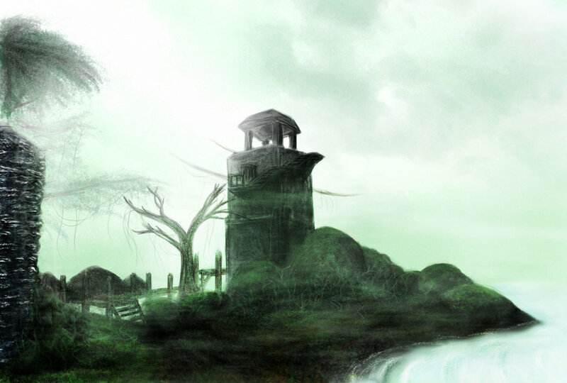 Ruined Tower on Island