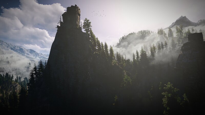 Ruined Tower on Mountain