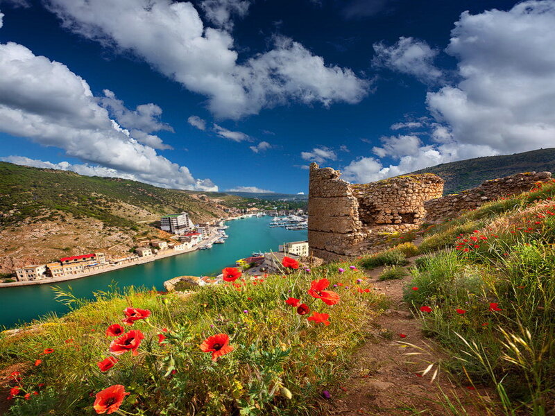 Ruined Tower Overlooking Harbor