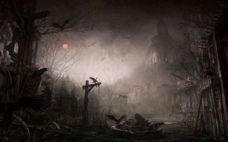 Ruined Town at Night