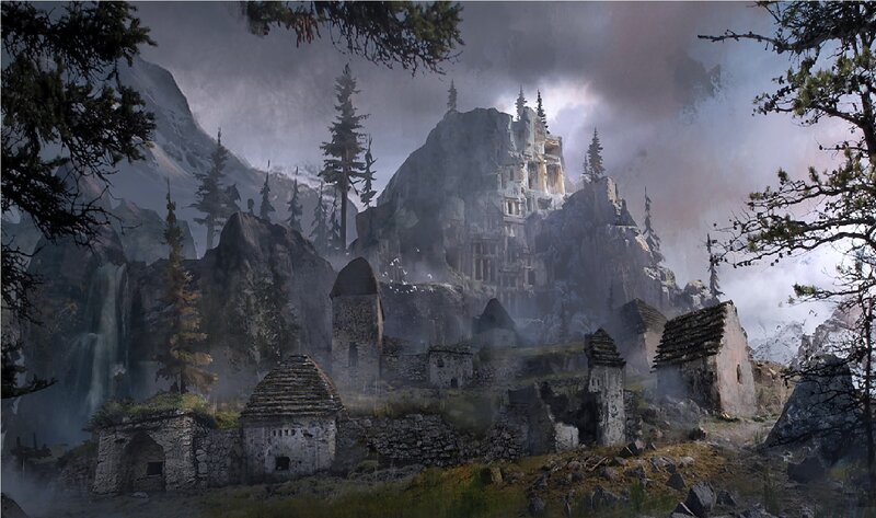 Ruined Village in Mountains