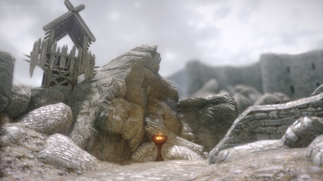 ruined watchtower on a cliff