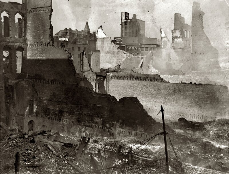 Ruins after a fire