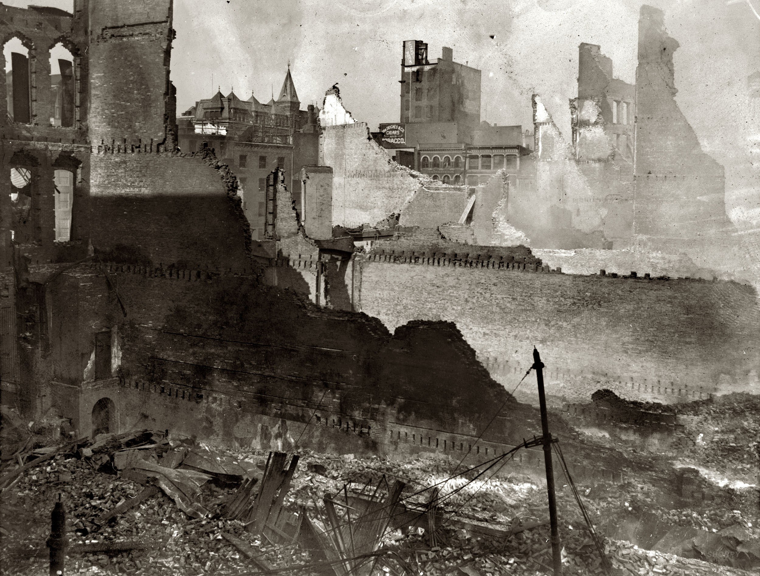 Ruins after a fire