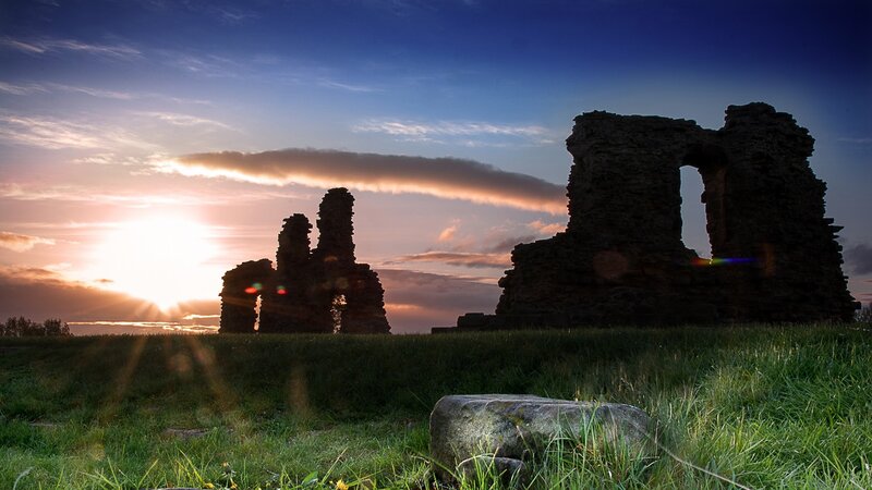 Ruins at Sunset — Blue