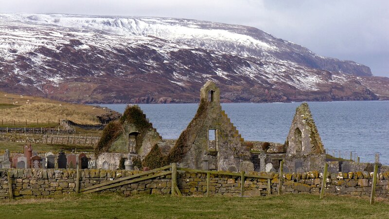 ruins by the sea in Scotland