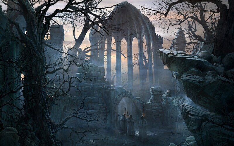 Ruins in a dark forest