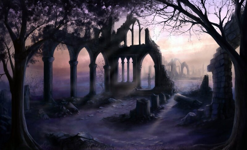 Ruins in a Forest — Purple