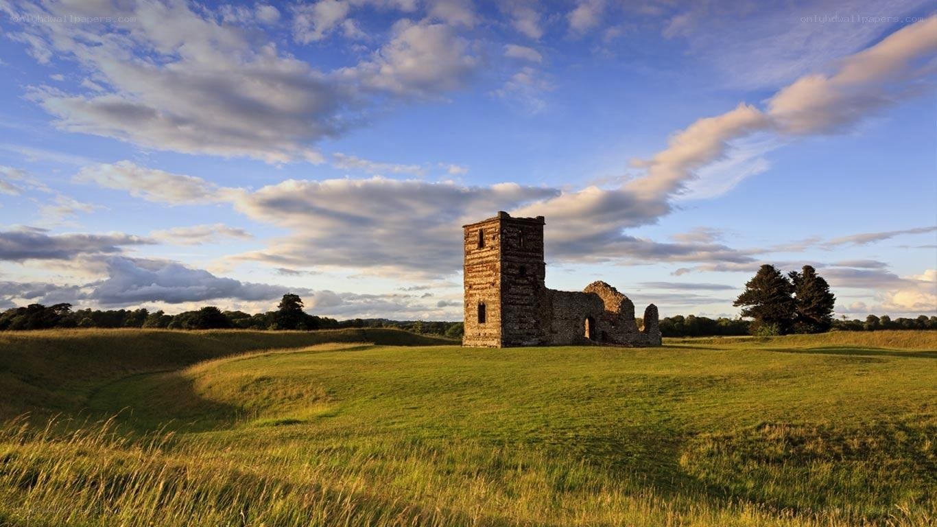 Ruins in a green field
